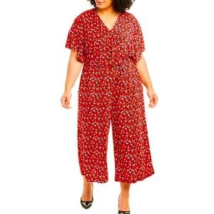 London Times Plus Kimono Wrap Jumpsuit Size 20W